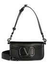 Signature V Logo Mini Loco Leather Cross Bag Black - VALENTINO - BALAAN 2