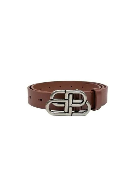 Women s Dark Brown BB Thin Belt 581690 2713 R 563024 - BALENCIAGA - BALAAN 1