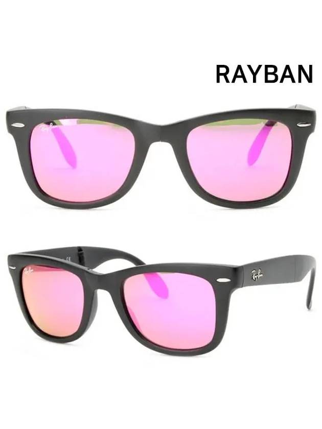 Eyewear Wayfarer Folding Classic Sunglasses Pink - RAY-BAN - BALAAN 3