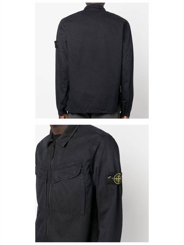 Wappen Patch Old Effect Zip-Up Jacket Navy - STONE ISLAND - BALAAN 6