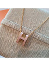 Mini Pop H Pendant Necklace Gold Rose Dragee - HERMES - BALAAN 4