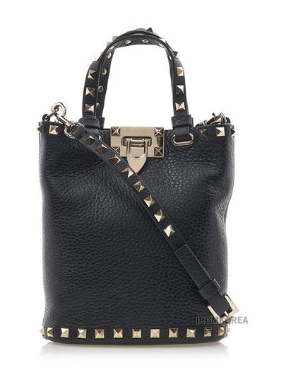 Rockstud Tote Bag Black - VALENTINO - BALAAN 2