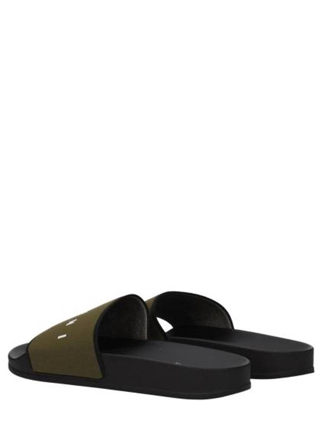 Logo Jacquard Rubber Slippers Military Green - MARNI - BALAAN 5