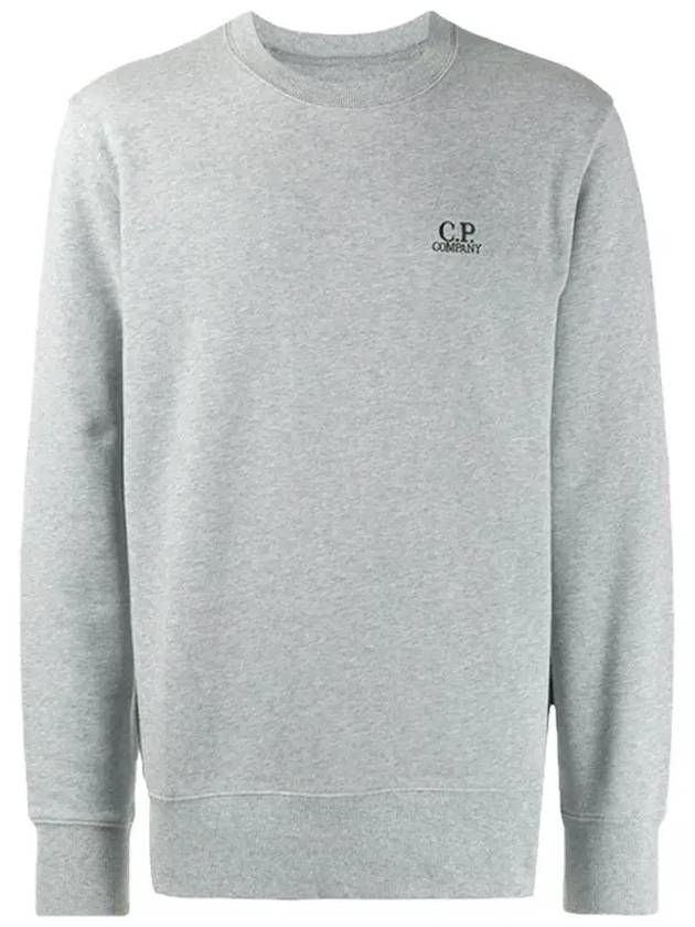 Men's Embroidered Logo Sweatshirt Grey - CP COMPANY - BALAAN 3