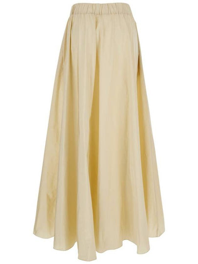 Beige Midi Skirt With Elastic Waist And Ruffle Design In Tech Fabric Woman - P.A.R.O.S.H. - BALAAN 2