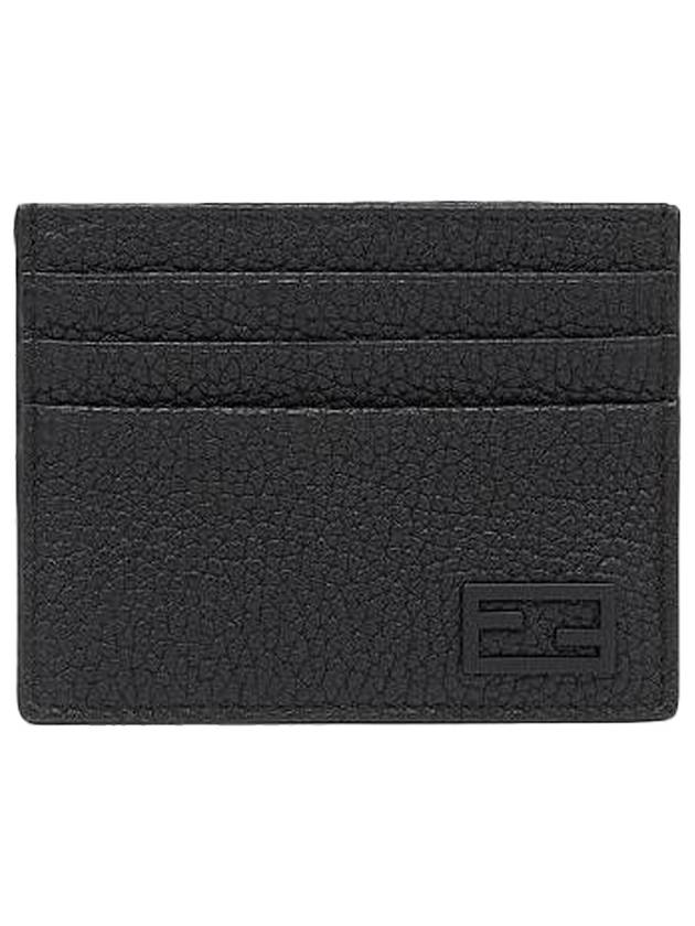 Baguette FF Logo 3-fold Card Wallet Black - FENDI - BALAAN.