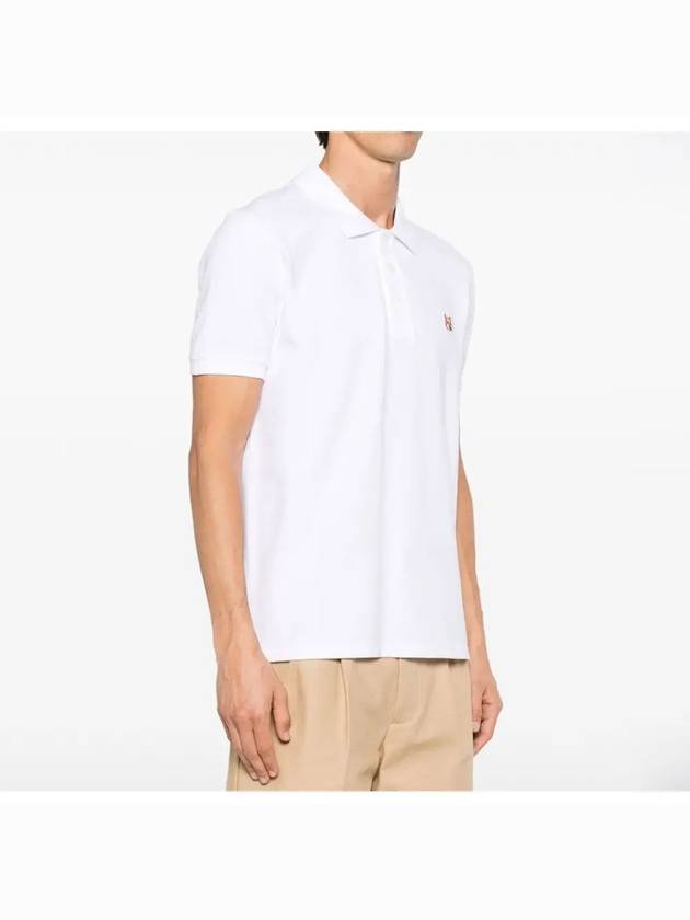 Fox Head Patch Cotton Polo Shirt White - MAISON KITSUNE - BALAAN 4