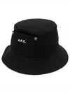 Thais Embroidered Logo Pocket Cotton Canvas Bucket Hat Black - A.P.C. - BALAAN 2