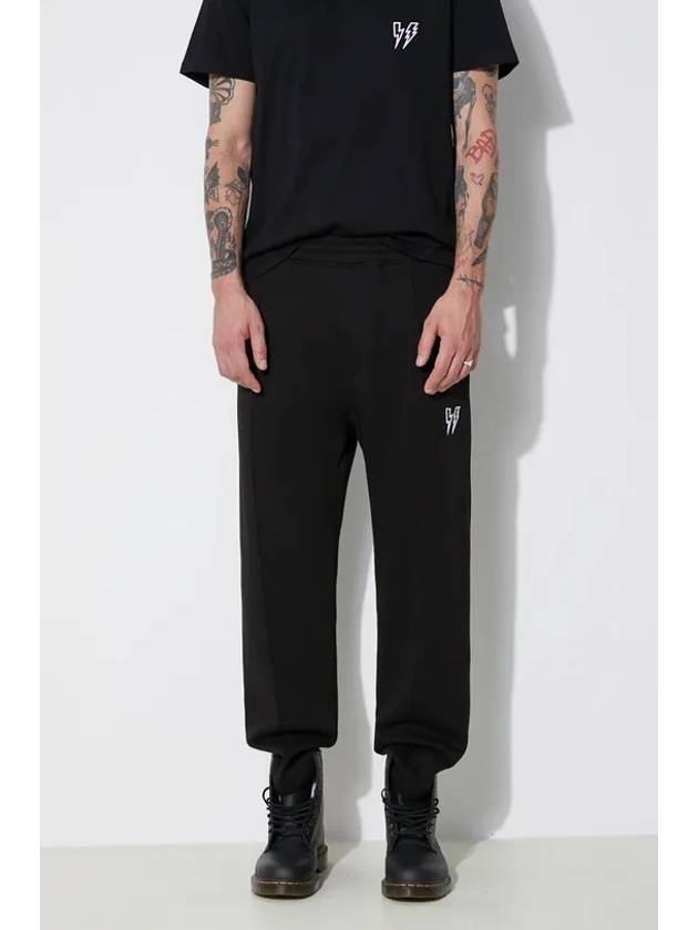 Loose low rise thunderbolt embroidered sweatpants - NEIL BARRETT - BALAAN 2