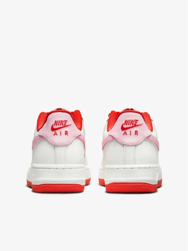 Kids Air Force 1 Valentine's Day Low Top Sneakers Summit White Red - NIKE - BALAAN 7