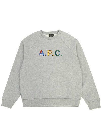 Shaun Tartan Check Logo Sweatshirt Heather Grey - A.P.C. - BALAAN 2