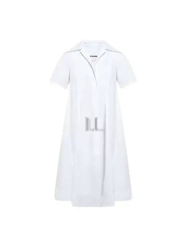 Women's Flare Cotton Midi Dress White - JIL SANDER - BALAAN 2