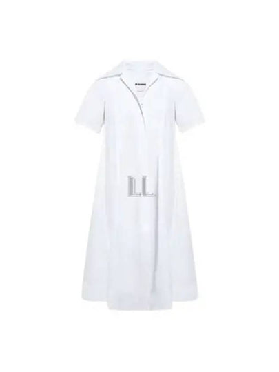 Women's Flare Cotton Midi Dress White - JIL SANDER - BALAAN 2