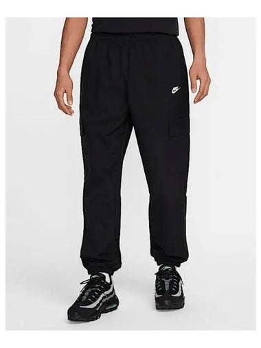 Club Woven Cargo Track Pants Black - NIKE - BALAAN 1