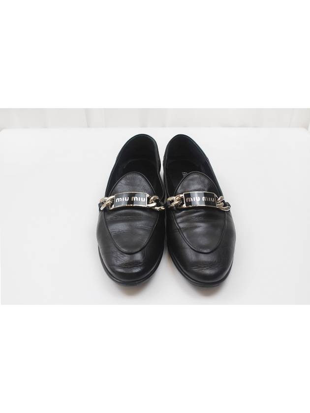 Logo plate leather loafers 5D866D size 38 - MIU MIU - BALAAN 5