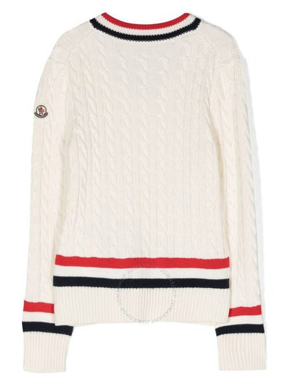 Moncler Boys V Neck Cable Knit Jumper Size 12 - MONCLER - BALAAN 2