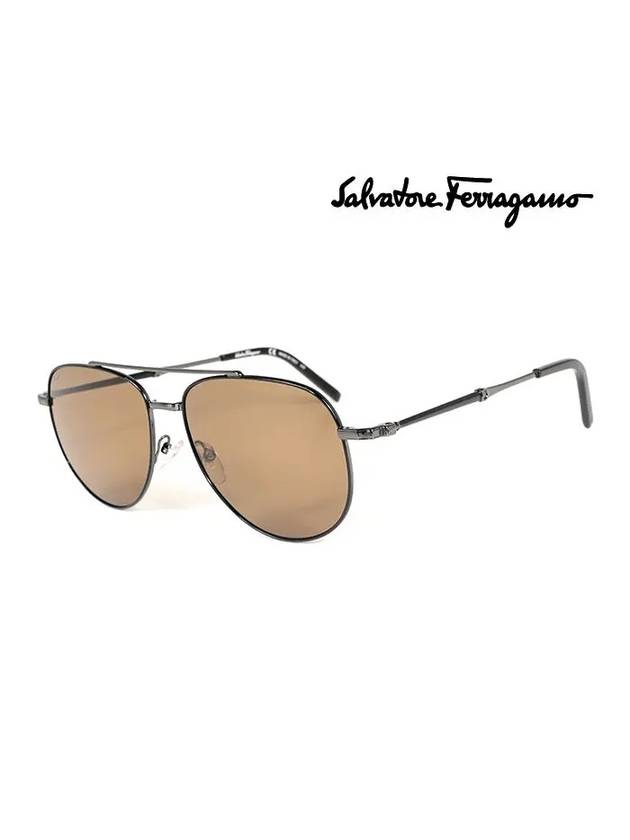 Eyewear Boeing Metal Sunglasses Brown - SALVATORE FERRAGAMO - BALAAN 1