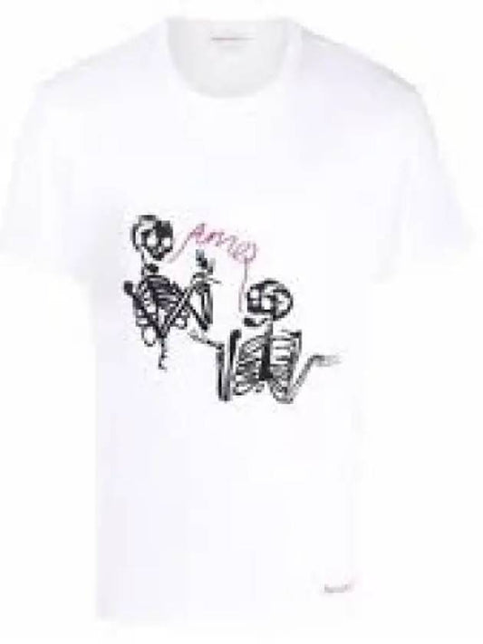 Skeleton Logo Print Short Sleeve T-Shirt White - ALEXANDER MCQUEEN - BALAAN 2