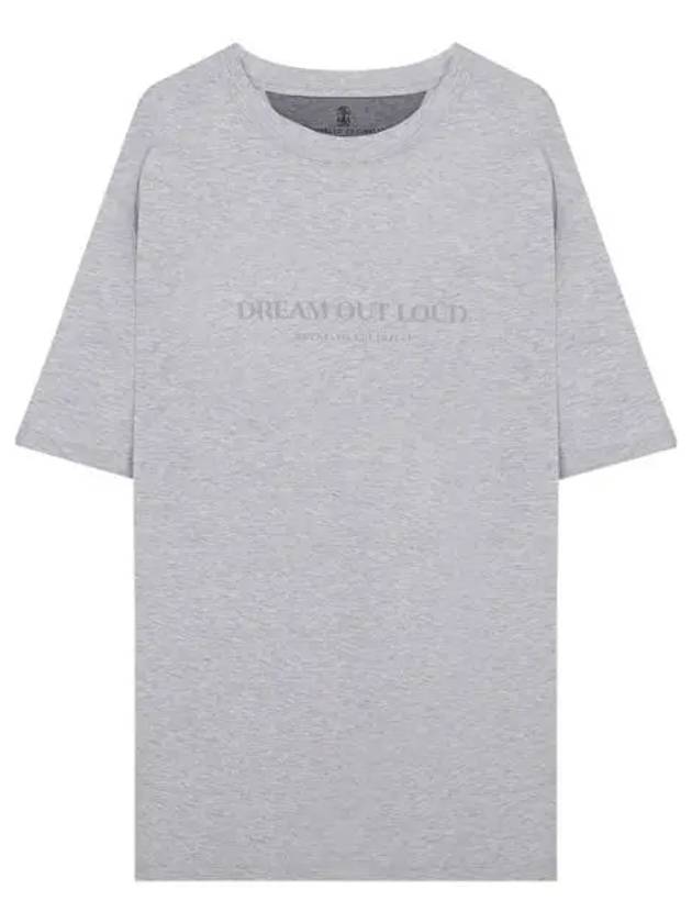 Print Crew Neck Cotton Jersey Short Sleeve T-Shirt Grey - BRUNELLO CUCINELLI - BALAAN 2