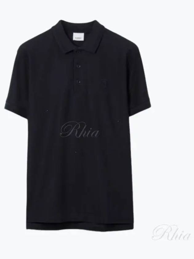 Men's CHUNKY Monogram motif cotton Polo Shirt navy - BURBERRY - BALAAN 2