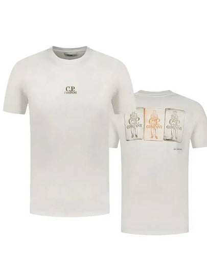 Three Cards Short Sleeve T-Shirt White - CP COMPANY - BALAAN 2