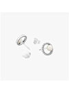 Women's Treated Freshwater Cultured Pearl Pave Halo Stud Earrings Silver - PANDORA - BALAAN 5