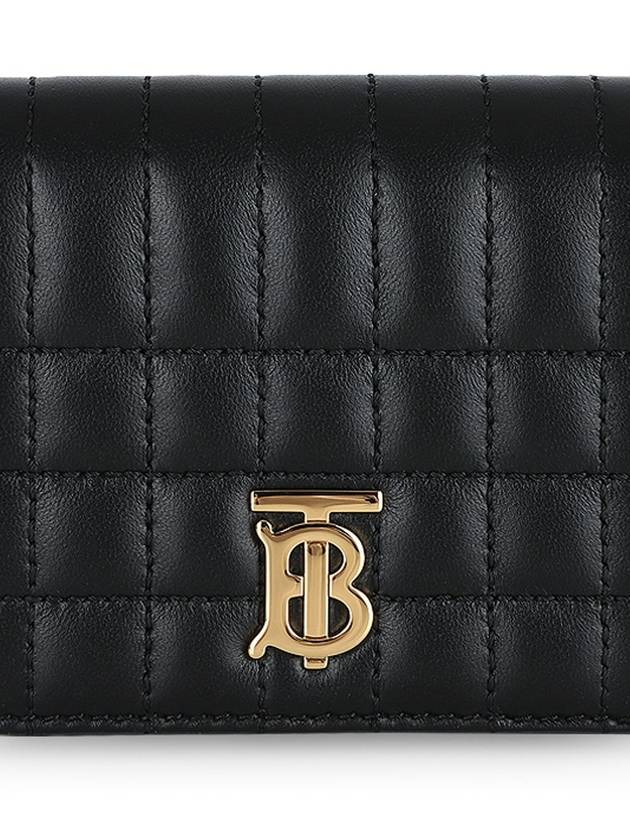 Lola Small Quilted Leather Folding Wallet Black Light Gold - BURBERRY - BALAAN 3