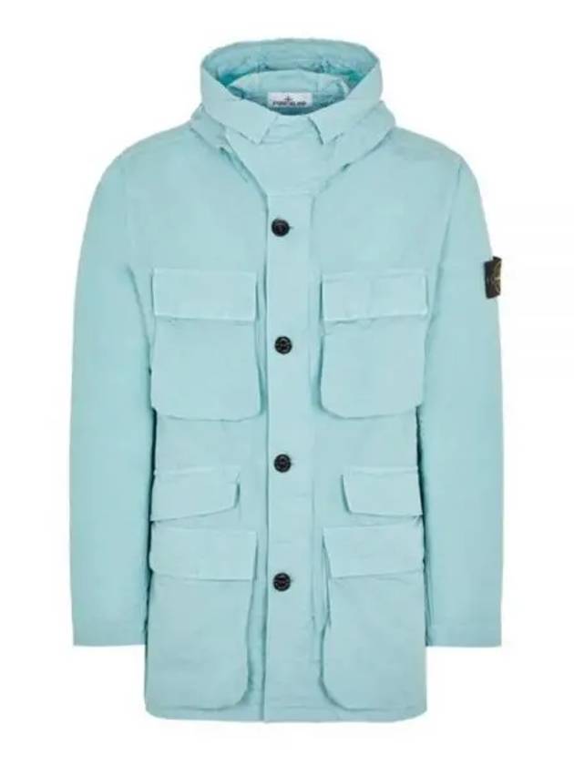 Men's Logo Patch Pocket Detail Jacket Aqua - STONE ISLAND - BALAAN 2