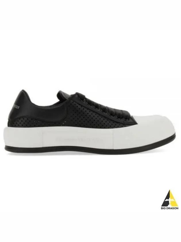 Men's Plimsoll Perforated Deck Low Top Sneakers Black - ALEXANDER MCQUEEN - BALAAN 2