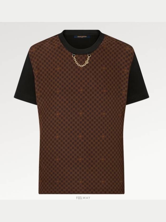 Micro Damier Insert Short Sleeve T-Shirt Brown - LOUIS VUITTON - BALAAN 5