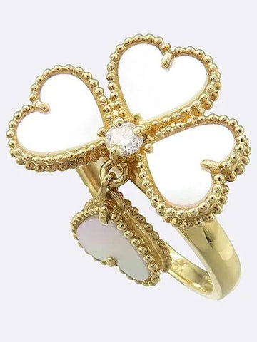 Van Cleef Arpels ARN5P350 18K Gold 1P Diamond Mother of Pearl Sweet Heart Ring No 50 - VANCLEEFARPELS - BALAAN 1