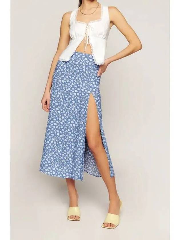 Floral slit skirt blue 271180 - REFORMATION - BALAAN 1