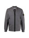 Wappen Patch Zip-up Bomber Jacket Grey - STONE ISLAND - BALAAN 2