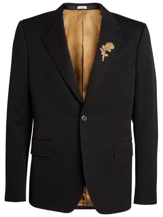 Men s Black Wool Gold Embroidery Jacket Blazer MC0 630372 QPV01 1000 - ALEXANDER MCQUEEN - BALAAN 2