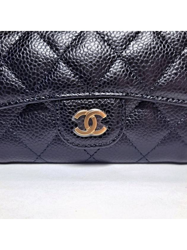 Classic Grained Calfskin Card Wallet Black - CHANEL - BALAAN 8