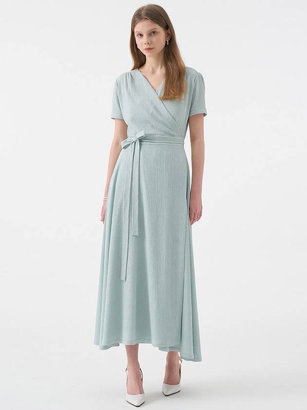 Viviana Short Sleeve Wrap Dress Mint - AME - BALAAN 1