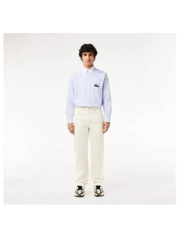 Men s Straight Fit Denim Pants OFFWHITE Off White - LACOSTE - BALAAN 1