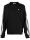 3 Stripes Crewneck Logo Print Sweatshirt Black - ADIDAS - BALAAN 1