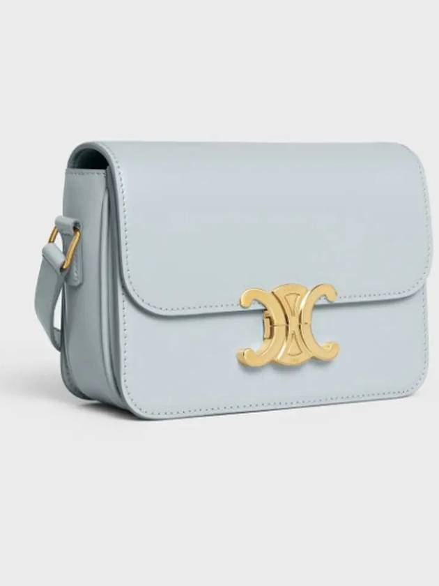 Teen Triomphe Shiny Calfskin Cross Bag Soft Blue - CELINE - BALAAN 6