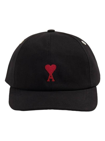 Small heart logo ball cap black - AMI - BALAAN 1