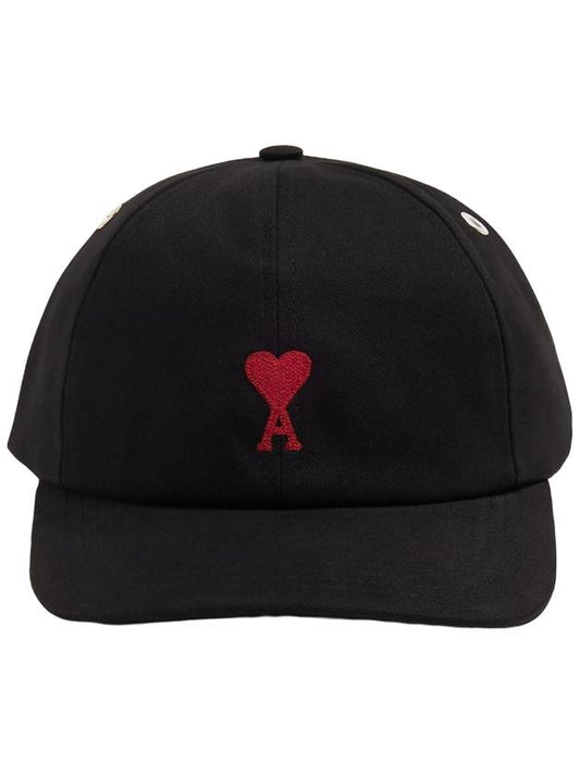 Small heart logo ball cap black - AMI - BALAAN 1