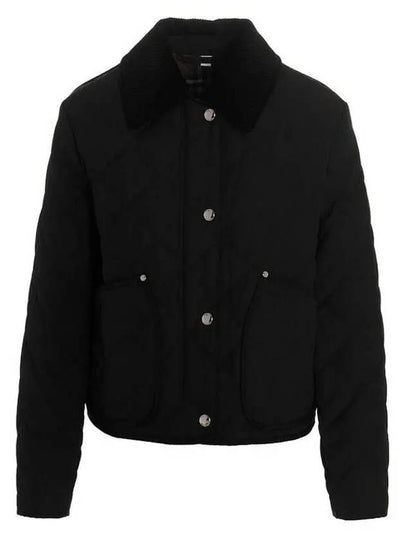 Striped point cropped quilted jacket black - BURBERRY - BALAAN 2