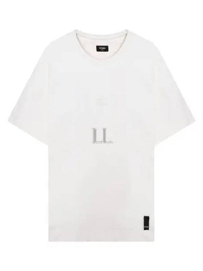 Logo Cotton Short Sleeve T-Shirt White - FENDI - BALAAN 2