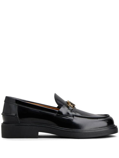 Metal Logo Leather Loafers Black - TOD'S - BALAAN 2