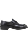 Triangle Logo Brushed Leather Loafer Black - PRADA - BALAAN 2