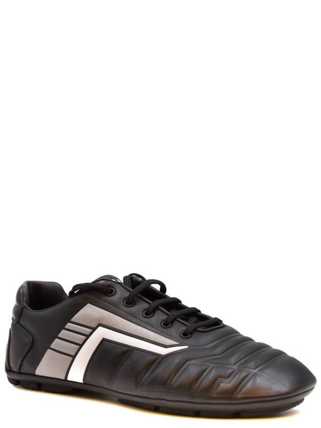 REV Logo Low Top Sneakers Black - PRADA - BALAAN 3