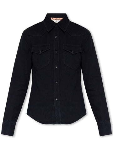 Acne Studios Denim Shirt, Women's, Navy Blue - ACNE STUDIOS - BALAAN 1