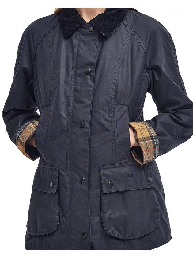 Beadnell Wax Zip-up Jacket Dark Navy - BARBOUR - BALAAN 3