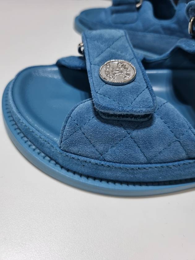 Women CC Velcro Strap Sandals Blue - CHANEL - BALAAN 3