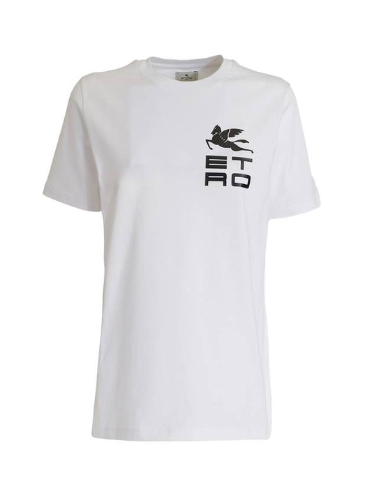 logo print short sleeve t-shirt white - ETRO - BALAAN.